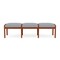 Lesro Lenox Wood 3 Seat Bench Wood Frame, Cherry, RS Fog Upholstery LW3001 - alternate 1